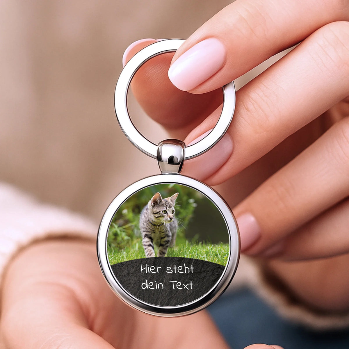 Gedenk-Schlüsselanhänger mit Foto & Text