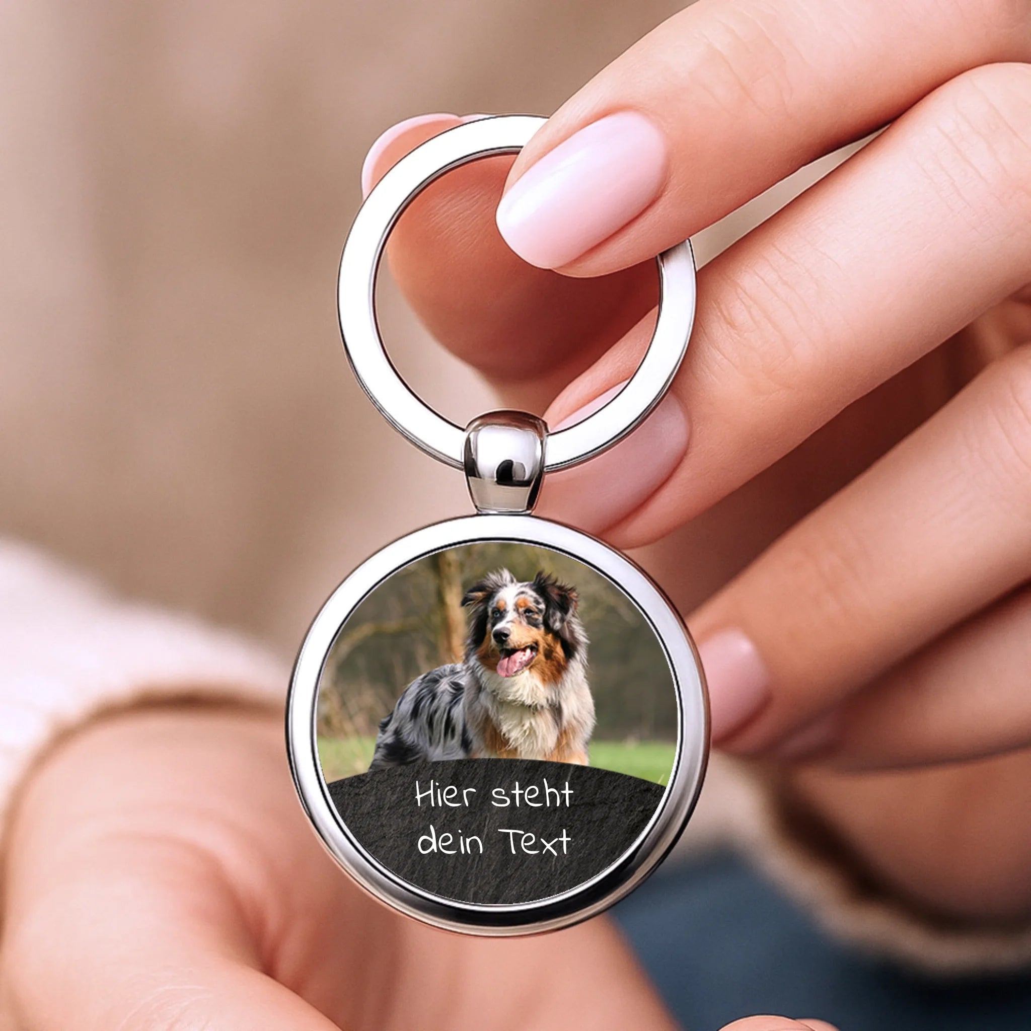 Gedenk-Schlüsselanhänger mit Foto & Text