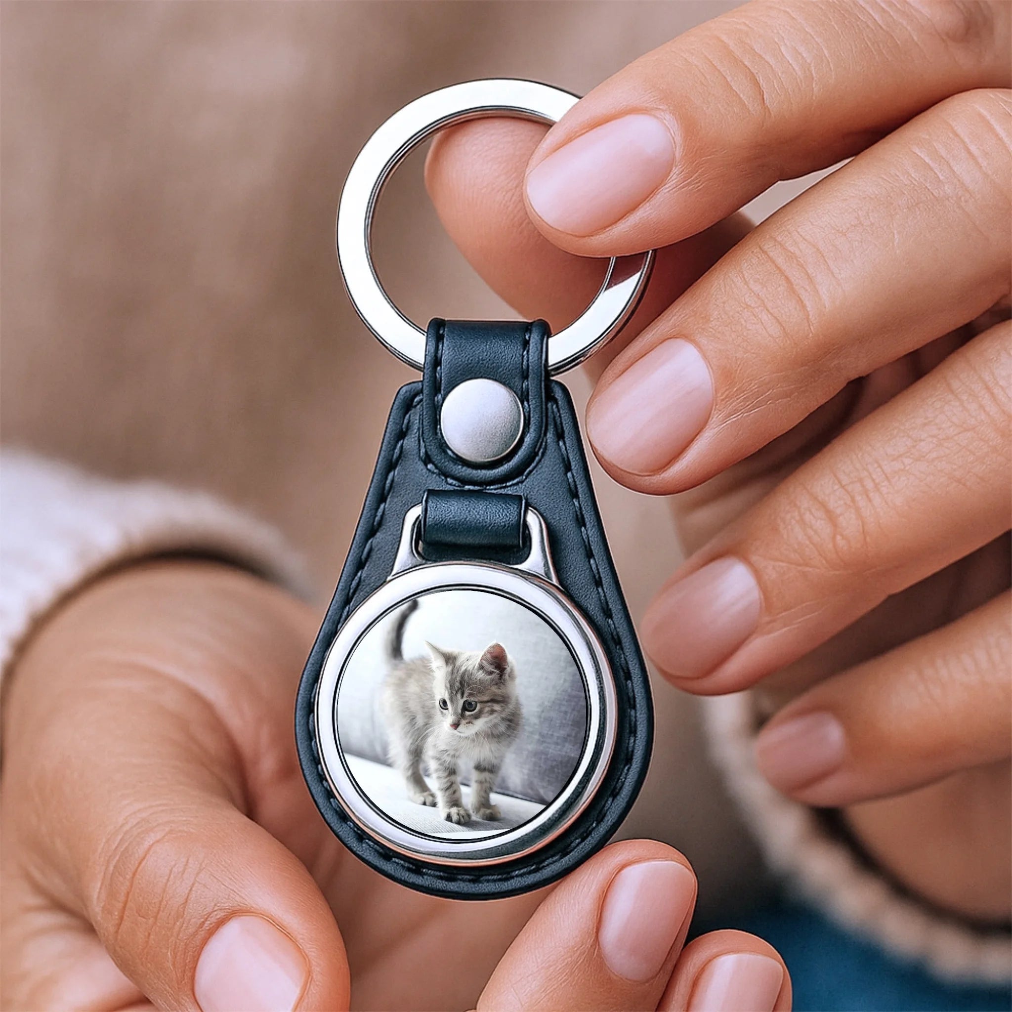Schlüsselanhänger mit Katzenfoto