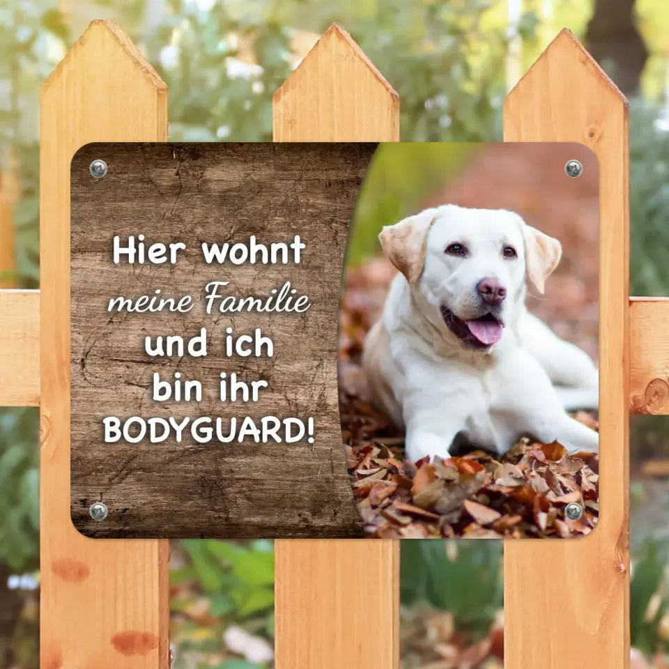Hunde-Türschild mit Foto & Wunschtext (UV- UND WETTERFEST) - Angebot beim Kauf eines 2. Schildes