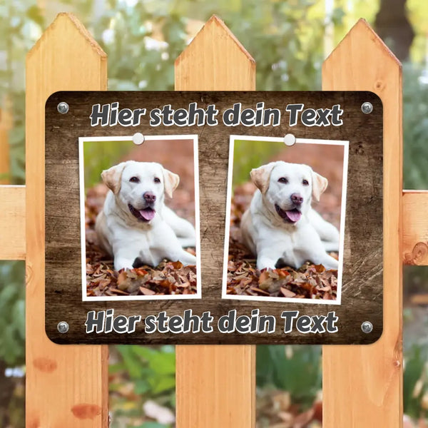 Hunde-Türschild mit Foto & Wunschtext (UV- UND WETTERFEST)