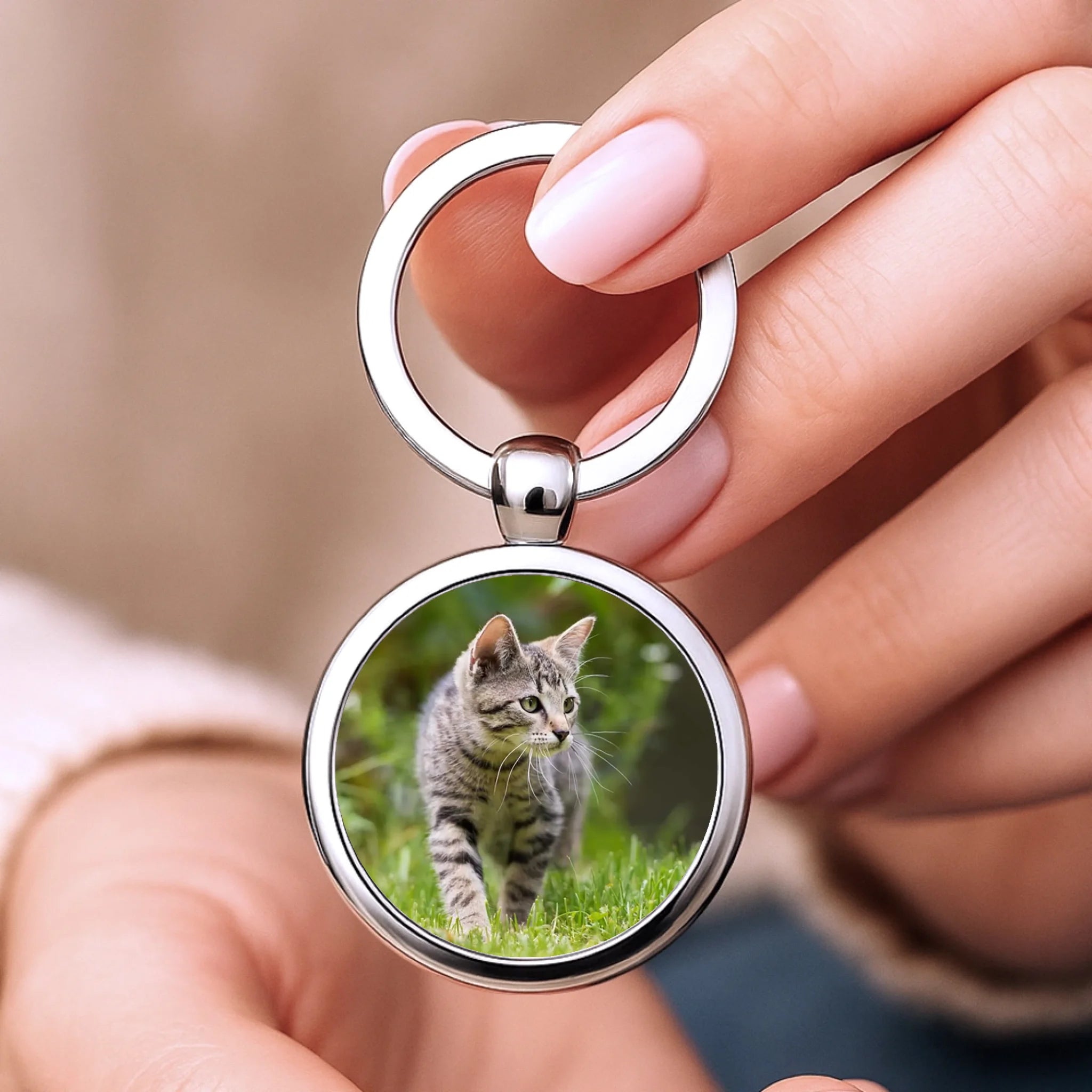Angebot - Schlüsselanhänger Rund Katze