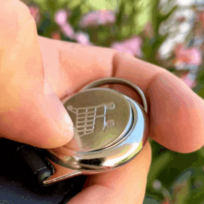Schlüssel- Anhänger mit Foto + Einkaufswagen-Chip